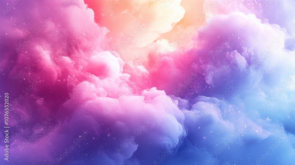 Dreamy Abstract Clouds in Vibrant Pink and Blue Hues Dreamy Abstract Clouds in Vibrant Pink and Blue Hues