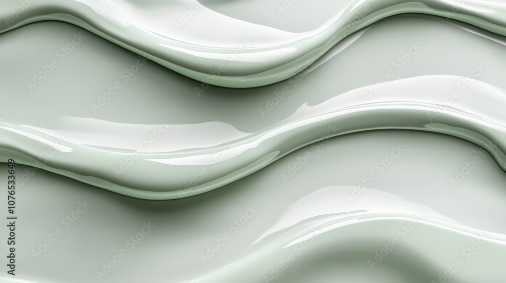 Elegant Waves of Soft Green Creamy Texture Elegant Waves of Soft Green Creamy Texture