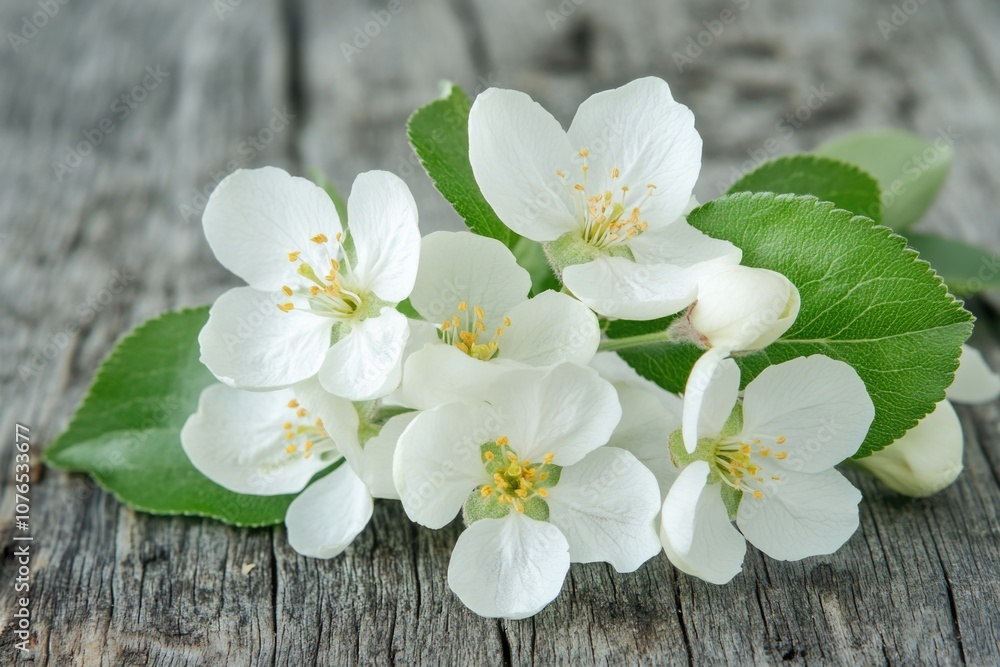 Fresh bouquet of white flowers placed on a rustic wooden table, ideal for home decor or wedding reception use Fresh bouquet of white flowers placed on a rustic wooden table, ideal for home decor or wedding reception use
