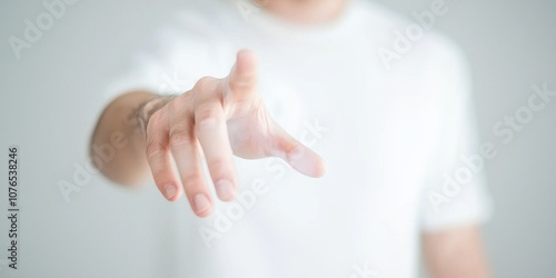 A close-up of a hand reaching out, symbolizing connection and interaction.