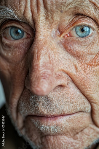 Close-up portrait of an elderly man.