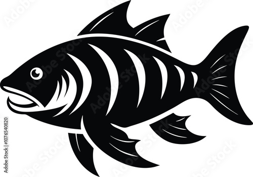 Solid color Goliath Tigerfish animal vector design