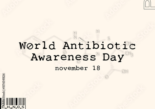 Poster for antibiotic awareness day. World antimicrobial resistance awareness week design. 