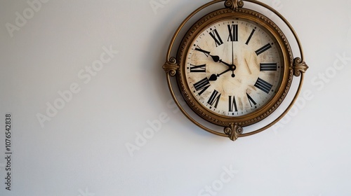 Wallpaper Mural Antique-style bronze clock with wooden accents, blending rustic charm and elegance in modern settings. Torontodigital.ca