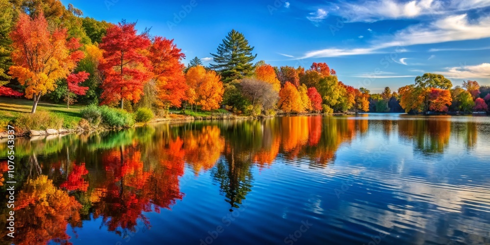 Stunning Fall Colors at Deer Lake Park with Vibrant Foliage Reflections in Calm Waters Surrounded by Lush Trees – Perfect for Nature Lovers and Scenic Photography Stunning Fall Colors at Deer Lake Park with Vibrant Foliage Reflections in Calm Waters Surrounded by Lush Trees – Perfect for Nature Lovers and Scenic Photography