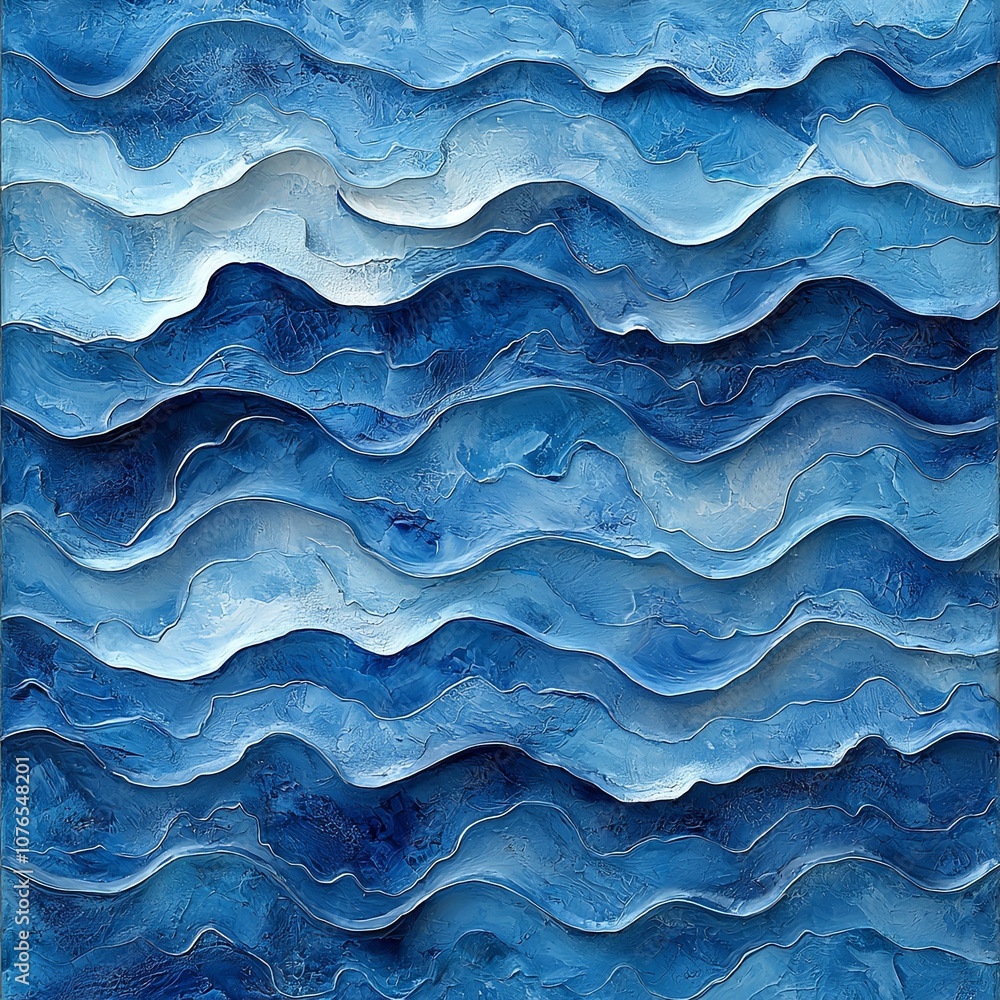 Obraz premium Serene Ocean Waves in Soothing Blues and Greens