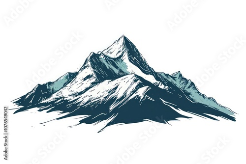 Mountain outdoors nature white background.