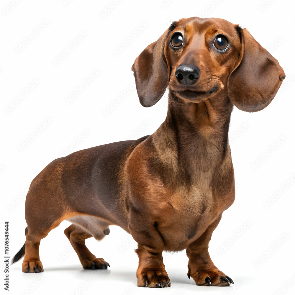 The Dachshund is a small, courageous dog with a long body and short legs. The Dachshund is a small, courageous dog with a long body and short legs.