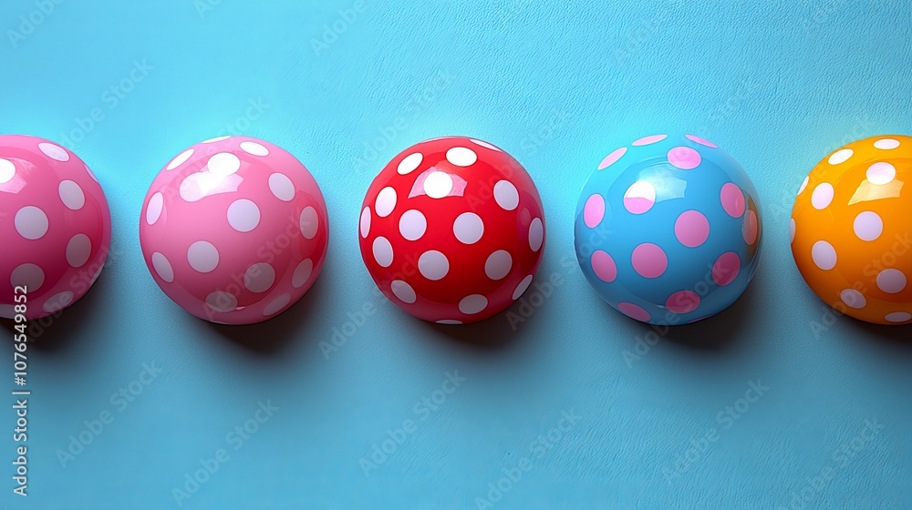 Playful Pastel Polka Dot Pattern on Round Objects Playful Pastel Polka Dot Pattern on Round Objects