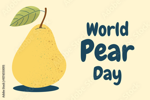 World Pear Day.Hand drawn whole and cut pear. Ripe juicy pears. Vegetarian organic food.  