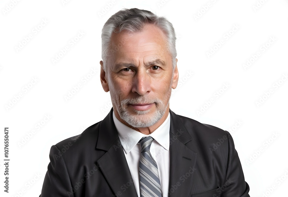 Confident middle aged business man manager entrepreneur, mature professional executive, businessman leader male investor wearing suit looking at camera isolated on white background, headshot portrait. Confident middle aged business man manager entrepreneur, mature professional executive, businessman leader male investor wearing suit looking at camera isolated on white background, headshot portrait.