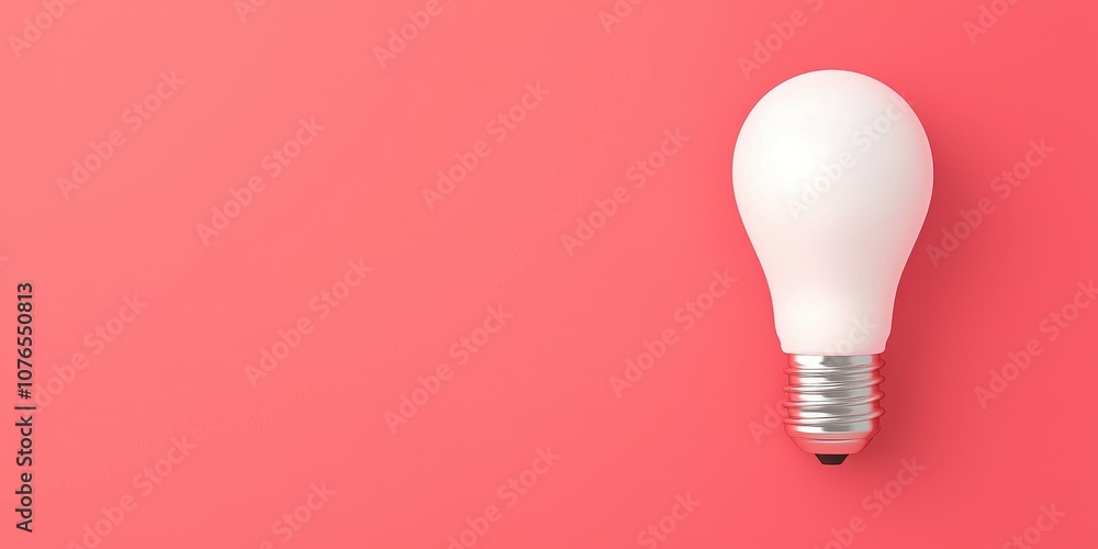 A white light bulb on a vibrant coral background, symbolizing innovation and ideas. A white light bulb on a vibrant coral background, symbolizing innovation and ideas.