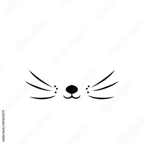 Cat's face with whiskers