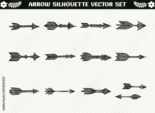 12 FIle Temp AdobDiverse Arrow Silhouette Collection for Modern Design Projectsestock
