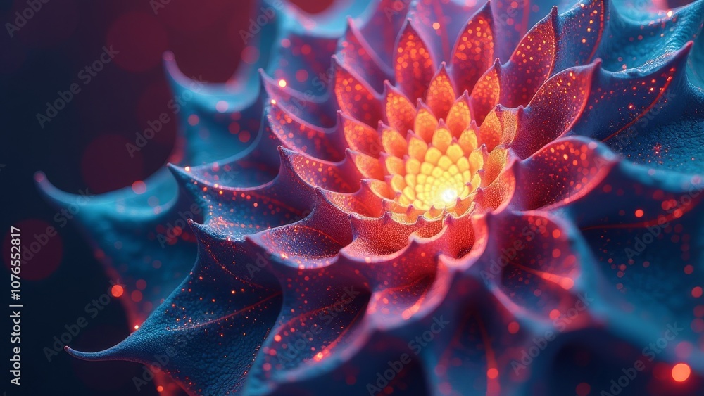 A flower with a blue stem and red petals A flower with a blue stem and red petals