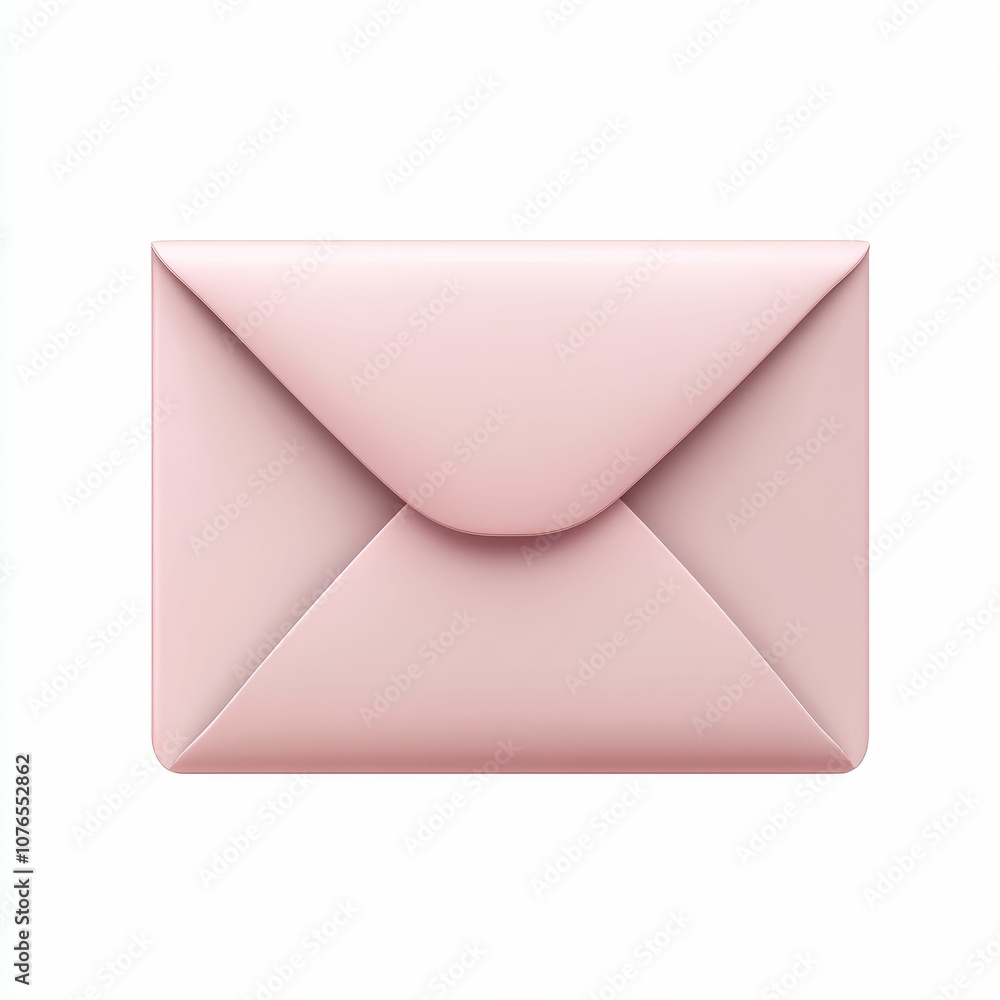 A pink envelope on a white background. A pink envelope on a white background.