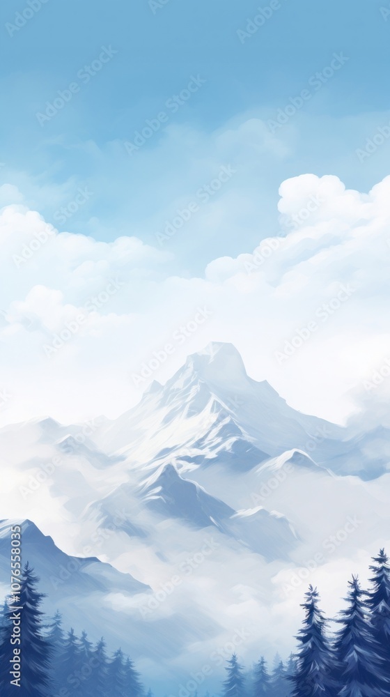 Fototapeta premium Winter mountain landscape outdoors nature.