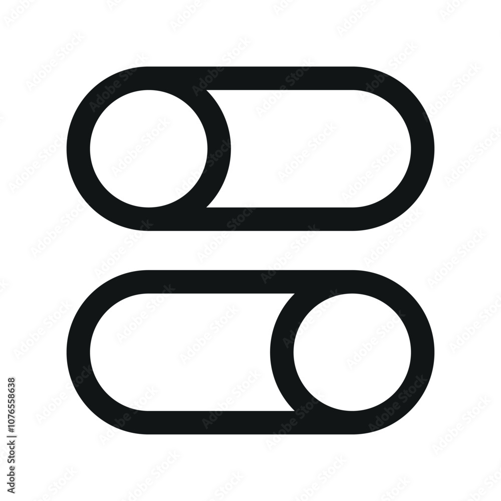 Toggle UI icon, sliders simple line user interface vector symbol Toggle UI icon, sliders simple line user interface vector symbol