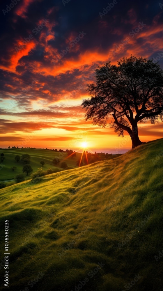 Sun set landscape grassland sunlight. Sun set landscape grassland sunlight.