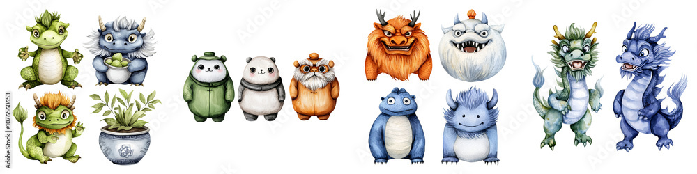 A collection of cute, imaginative monster characters, each with unique colors, designs, and features, showcasing a playful and whimsical aesthetic. A collection of cute, imaginative monster characters, each with unique colors, designs, and features, showcasing a playful and whimsical aesthetic.