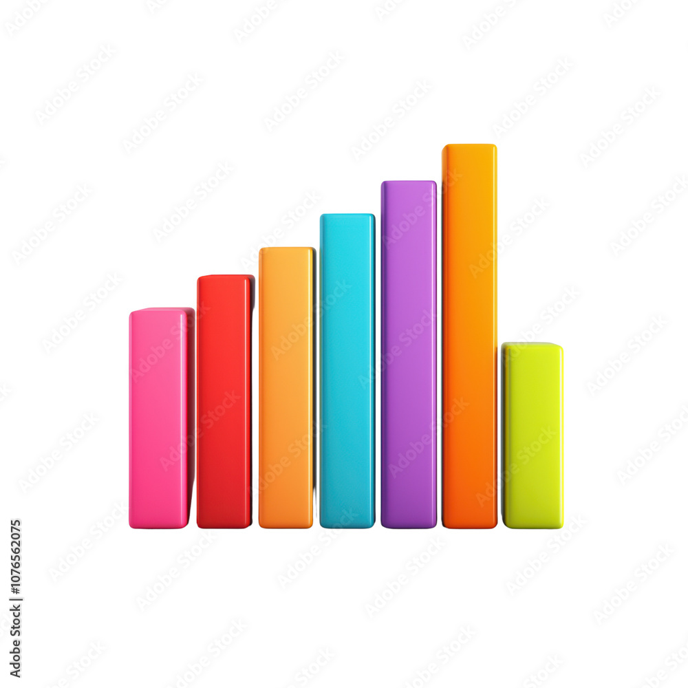 Colorful bar graph representing data visualization Colorful bar graph representing data visualization