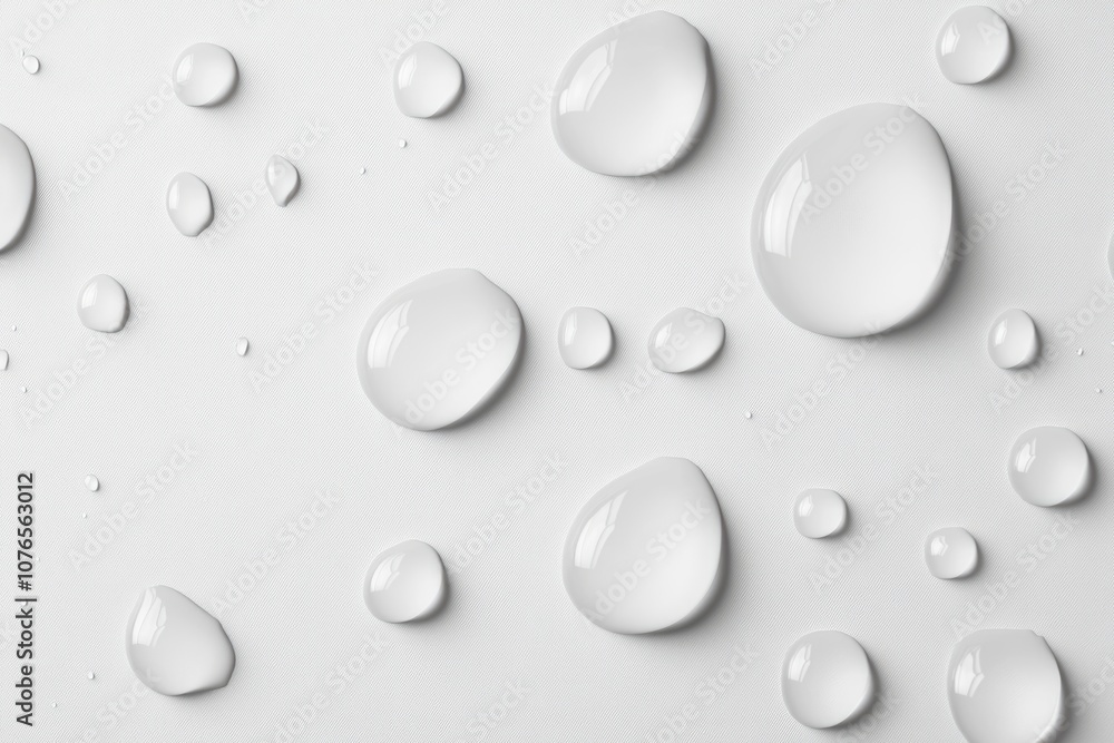 Minimalistic white background with water droplets. Minimalistic white background with water droplets.