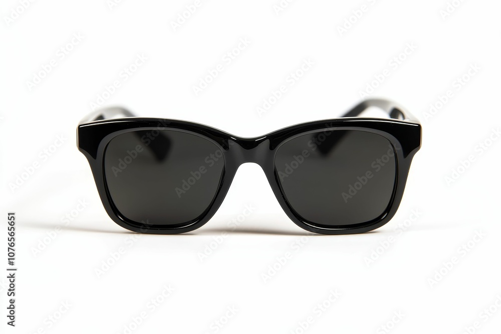Fototapeta premium Black sunglasses on white background.