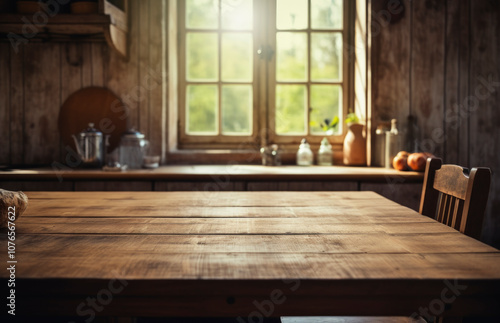 Cocina de madera con ventana al jard  n exterior