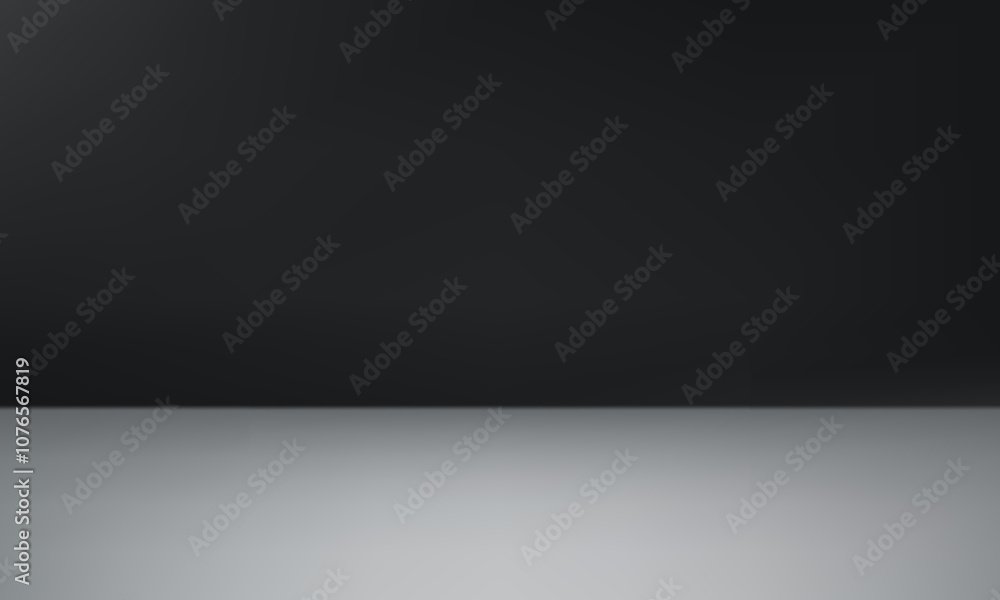 Empty black and gray studio background. Empty dark studio background. Abstract studio room platform design. Space for selling products on the website. Vector illustration. Empty black and gray studio background. Empty dark studio background. Abstract studio room platform design. Space for selling products on the website. Vector illustration.