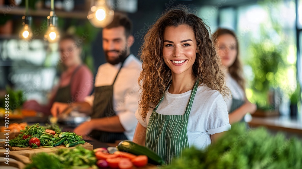 Joyful Group of Friends Cooking Together in a Plant-Filled Modern Kitchen Joyful Group of Friends Cooking Together in a Plant-Filled Modern Kitchen