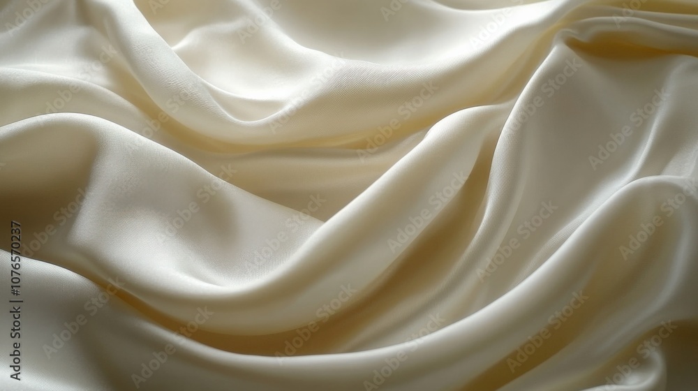 Fototapeta premium Elegant Cream Satin Fabric with Soft Draping Texture
