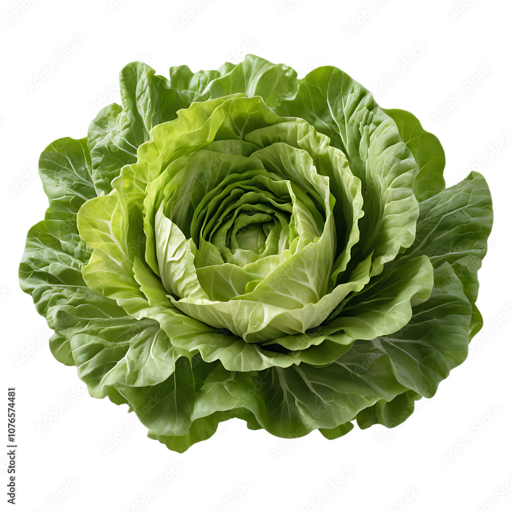 Fototapeta premium Head of fresh, organic cabbage isolated on white background, perfect for salads and vegetarian dishes