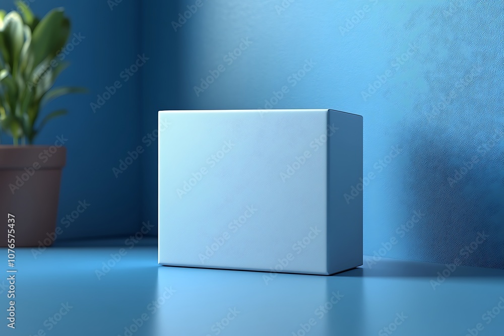 Fototapeta premium Light Realistic Package Cardboard Box with a transparent window. Front view. Template For Mockup Your Design