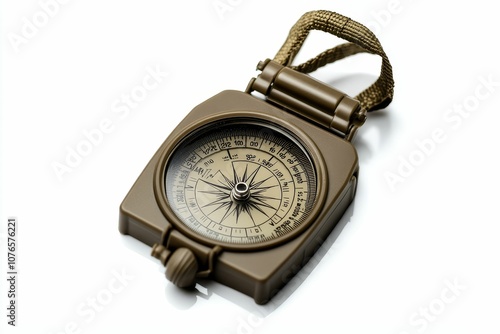 A military style compass with a strap. photo