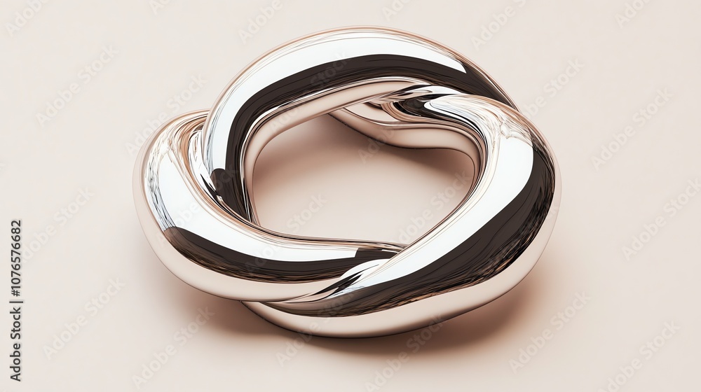A shiny silver abstract shape. A shiny silver abstract shape.
