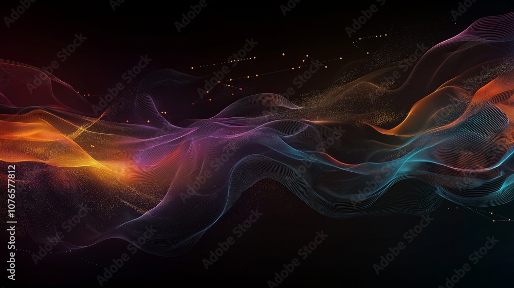 An abstract background in a high-tech style. Shining lines and patterns resembling neural networks, connections, and digital circuits. An abstract background in a high-tech style. Shining lines and patterns resembling neural networks, connections, and digital circuits.