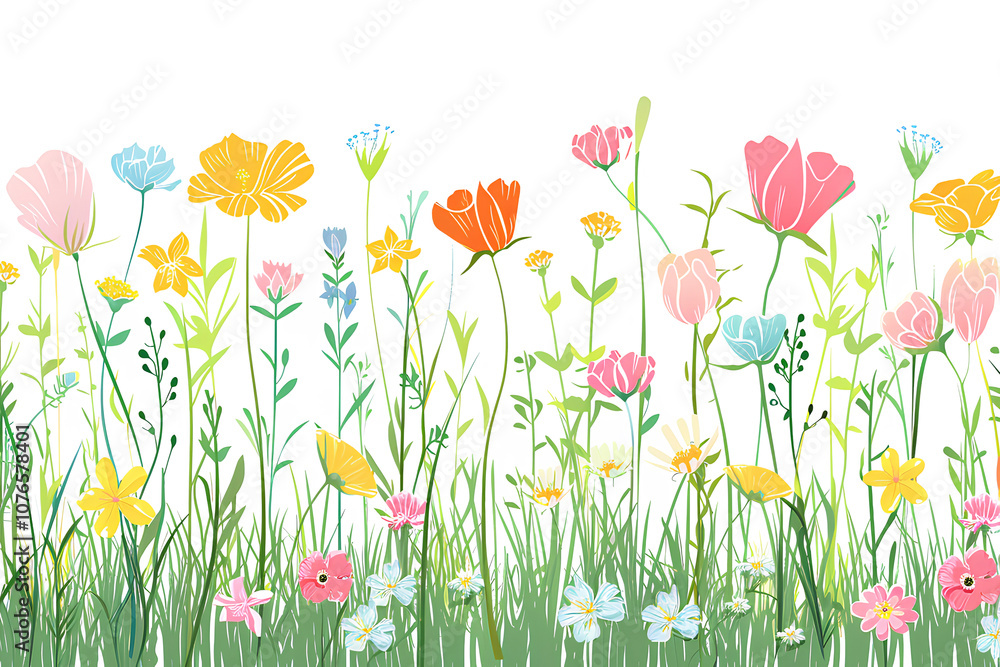 カラフルな野生の草花 カラフルな野生の草花