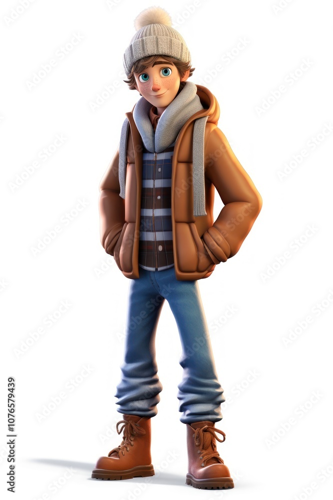 Cartoon winter white background outerwear. Cartoon winter white background outerwear.