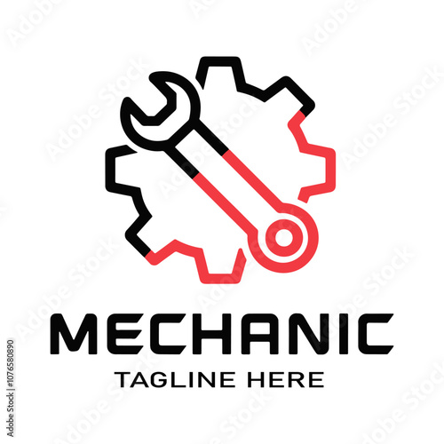 gear and wrench mechanic logo icon vector photo