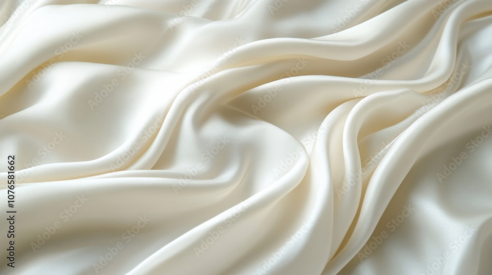 Elegant Cream Satin Fabric with Soft, Flowing Drapery Elegant Cream Satin Fabric with Soft, Flowing Drapery