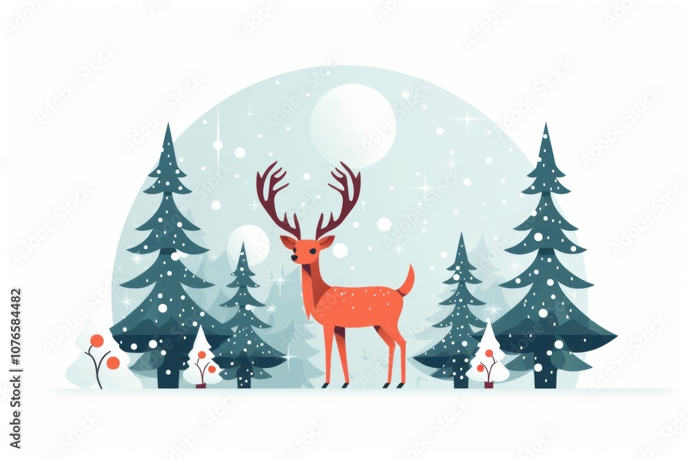 Naklejka premium Christmas decoration outdoors mammal.