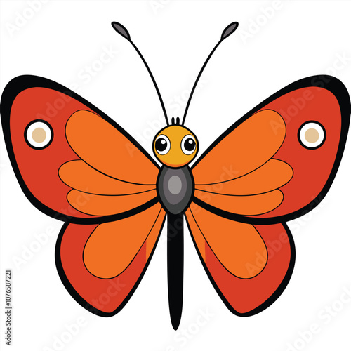 Julia Heliconian butterfly vector illustrations on a white background.