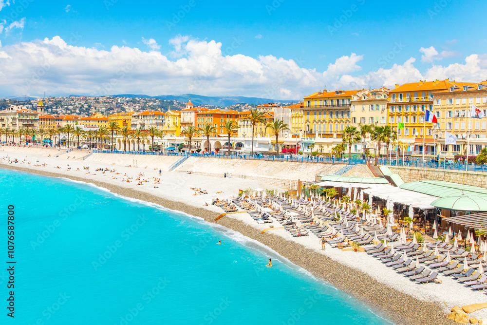 Nice city coastline and promenade des Anglais, Cote D'Azure, French Riviera