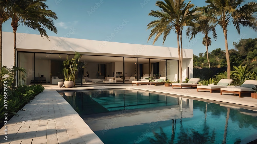 Fototapeta premium swimming pool in hotel