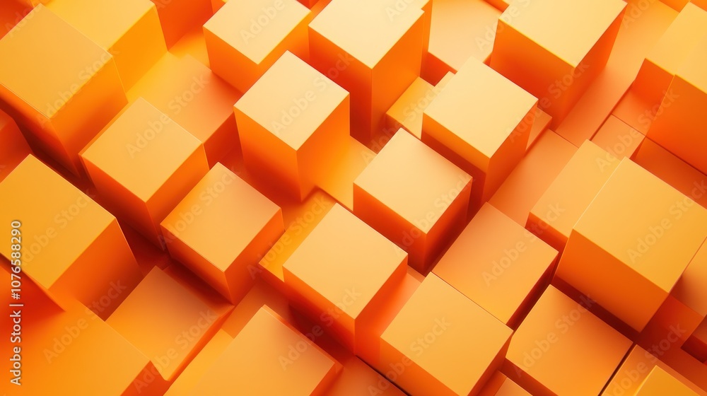 Abstract Orange Cubes Abstract Orange Cubes