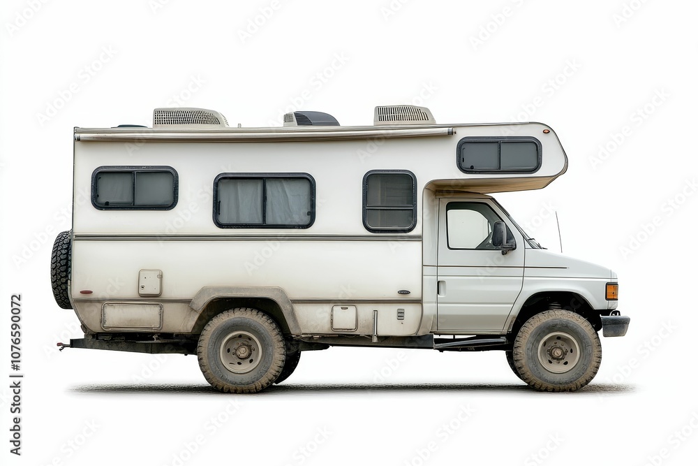 White motorhome on white background. White motorhome on white background.