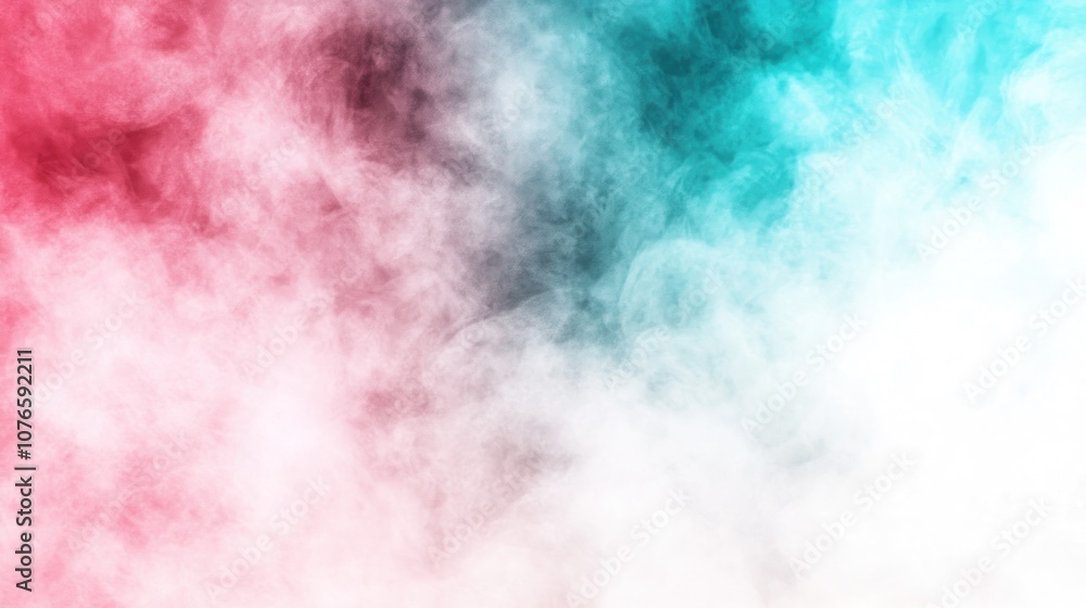 Obraz premium A vibrant abstract background featuring swirling smoke in red, teal, and white hues.