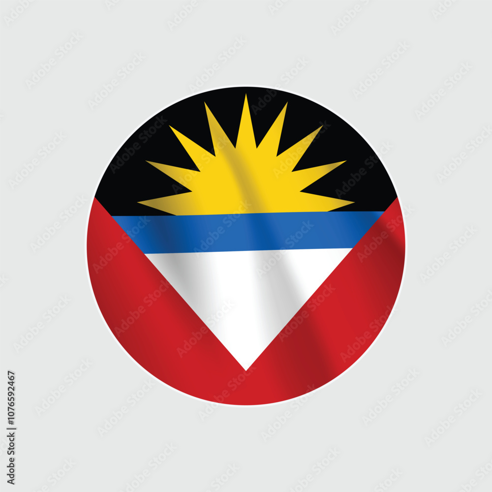 Antigua and barbuda national flag circle sign vector Antigua and barbuda national flag circle sign vector
