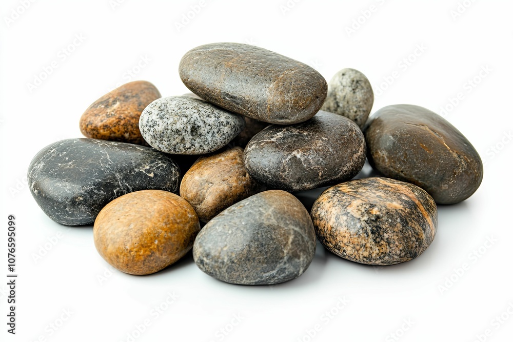 A Group of Smooth, Multi-Colored River Rocks A Group of Smooth, Multi-Colored River Rocks