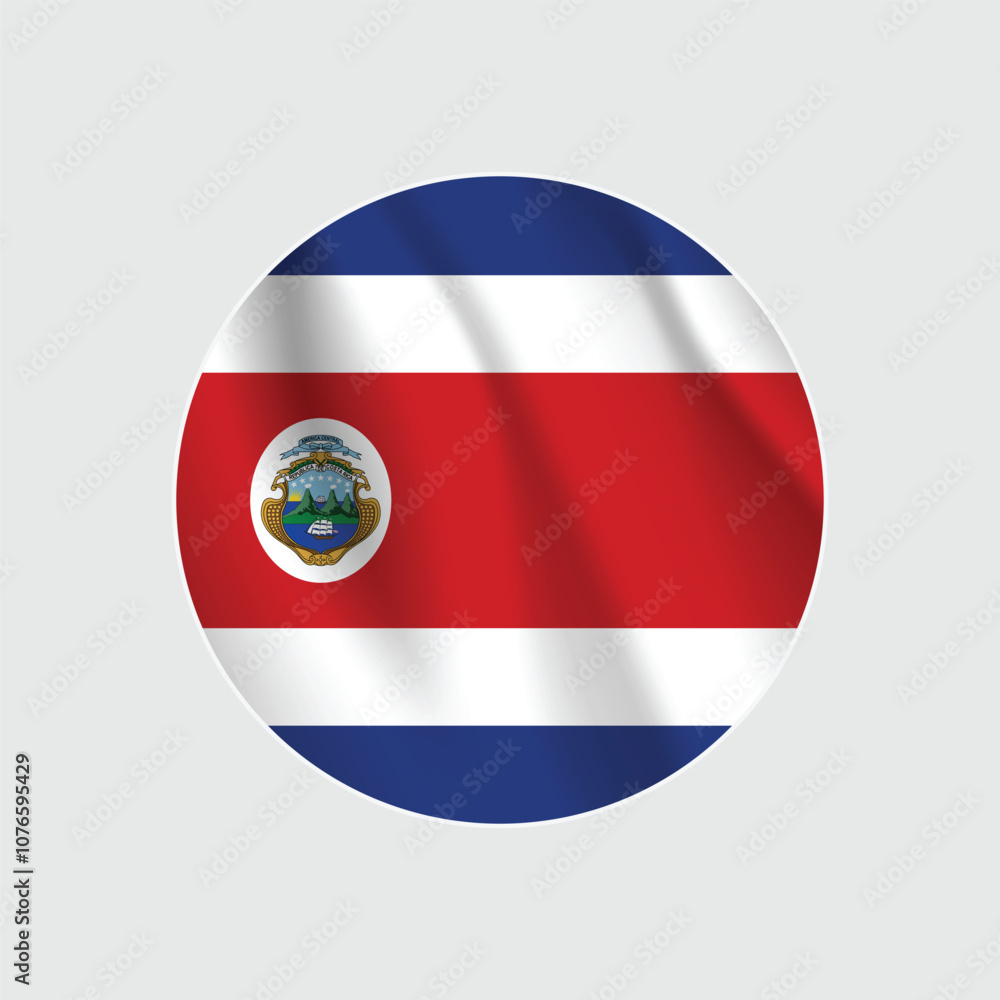 Costa rica national flag circle sign vector Costa rica national flag circle sign vector